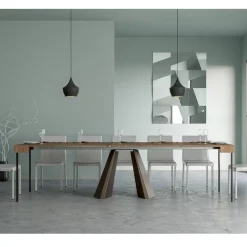 Viadurini Living Ausziehbarer Konsolentisch-Ausziehbare Konsole auf 300 cm mit Beinen in Bärenoptik, hergestellt in Italien – Destino