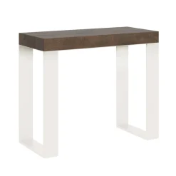 Viadurini Living Ausziehbarer Konsolentisch-Ausziehbare Konsole bis 300 cm mit weißem Rahmen, hergestellt in Italien – Tesoro