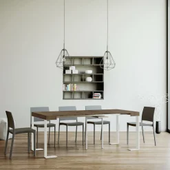 Viadurini Living Ausziehbarer Konsolentisch-Ausziehbare Konsole bis 300 cm mit weißem Rahmen, hergestellt in Italien – Tesoro