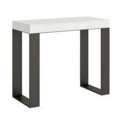 Viadurini Living Ausziehbarer Konsolentisch-Ausziehbare Konsole bis 300 cm mit anthrazitfarbenem Rahmen, hergestellt in Italien – Giant