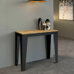 Viadurini Living Ausziehbarer Konsolentisch-Ausziehbare Konsole bis zu 300 cm aus Mikropartikeln aus Holz, hergestellt in Italien – Flamber