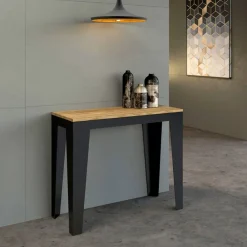 Viadurini Living Ausziehbarer Konsolentisch-Ausziehbare Konsole bis zu 300 cm aus Mikropartikeln aus Holz, hergestellt in Italien – Flamber