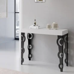 Viadurini Living Ausziehbarer Konsolentisch-Ausziehbare Konsole mit modernen Eisenbeinen, hergestellt in Italien – Palazzo