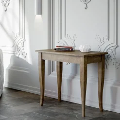 Viadurini Living Ausziehbarer Konsolentisch-Ausziehbare Konsole mit Nussbaum- oder Weißasche-Finish, hergestellt in Italien – Folletto