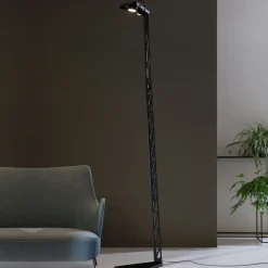 Viadurini Lighting Designer Stehlampen-Ausziehbare Stehlampe Aluminium Mattschwarzes Leiterdesign - Watchful