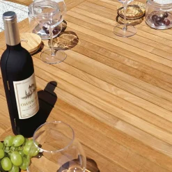 Viadurini in the Garden Gartentische Aus Aluminium|Ausziehbare Gartentische-Ausziehbarer Butterfly-Tisch bis 210 cm aus Aluminium und Teakholzplatte - Incanto