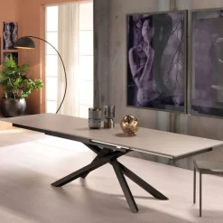 Viadurini Living Ausziehbare Esstische-Ausziehbarer Designtisch mit Metallbeinen, Lucera