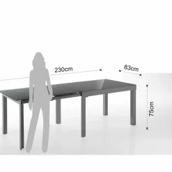 Viadurini Living Ausziehbare Esstische-Ausziehbarer Designtisch aus Glas und Metall - Guerriero