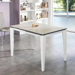 Viadurini Living Ausziehbare Esstische-Ausziehbarer Esstisch 120 / 170xP80 aus Glaskeramik - Bino