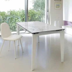 Viadurini Living Ausziehbare Esstische-Ausziehbarer Esstisch 120 / 170xP80 aus Glaskeramik - Bino