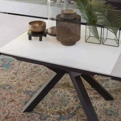 Viadurini Living Ausziehbare Esstische-Ausziehbarer Esstisch 2,8 m mit Beinen aus Keramik und Metall - Paoluccio