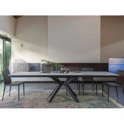 Viadurini Living Ausziehbare Esstische-Ausziehbarer Esstisch 2,8 m mit Beinen aus Keramik und Metall - Paoluccio