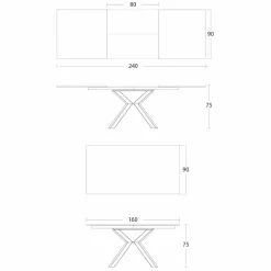 Viadurini Living Ausziehbare Esstische-Ausziehbarer Esstisch 2,8 m mit Beinen aus Keramik und Metall - Paoluccio