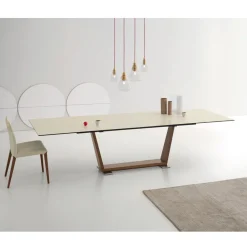 Viadurini Living Ausziehbare Esstische-Ausziehbarer Esstisch auf 3 m mit Keramik- und Holzbeinen - Cesteo