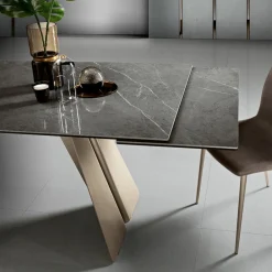 Viadurini Living Ausziehbare Esstische-Ausziehbarer Esstisch aus Metall und Glaskeramik Made in Italy - Circe