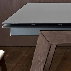 Viadurini Living Ausziehbare Esstische-Ausziehbarer Esstisch aus italienischem Rauchglas, Dimitri