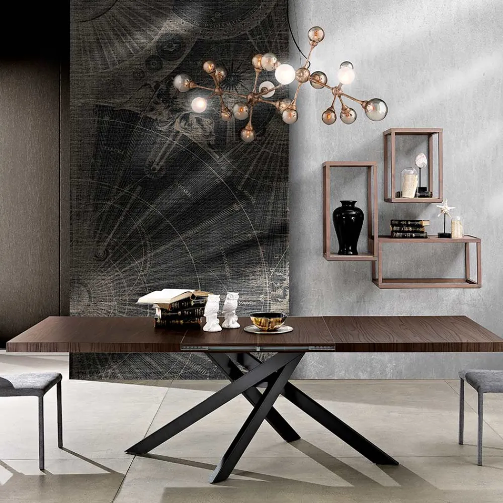 Viadurini Living Ausziehbare Esstische-Ausziehbarer Esstisch aus Melaminholz, hergestellt in Italien, Dionigi