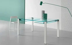 Viadurini Living Esstische Nach Mass|Ausziehbare Esstische-Ausziehbarer Esstisch aus extraleichtem Glas und Metall Made in Italy - Sopot