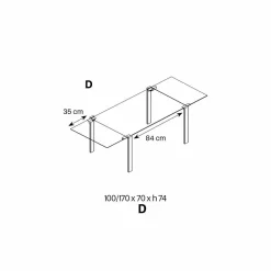Viadurini Living Esstische Nach Mass|Ausziehbare Esstische-Ausziehbarer Esstisch aus extraleichtem Glas und Metall Made in Italy - Sopot