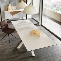 Viadurini Living Ausziehbare Esstische-Ausziehbarer Esstisch aus Glaskeramik, L160 / 240 P90 cm - Bacco