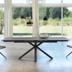 Viadurini Living Ausziehbare Esstische-Ausziehbarer Esstisch aus Glaskeramik, L160 / 240 P90 cm - Bacco