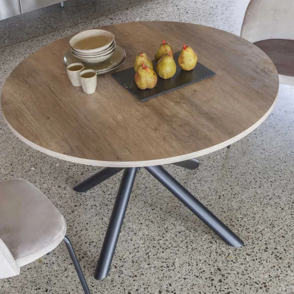 Viadurini Living Ausziehbare Esstische-Ausziehbarer Esstisch bis 165 cm aus Stahl und Melaminholz - Venetien