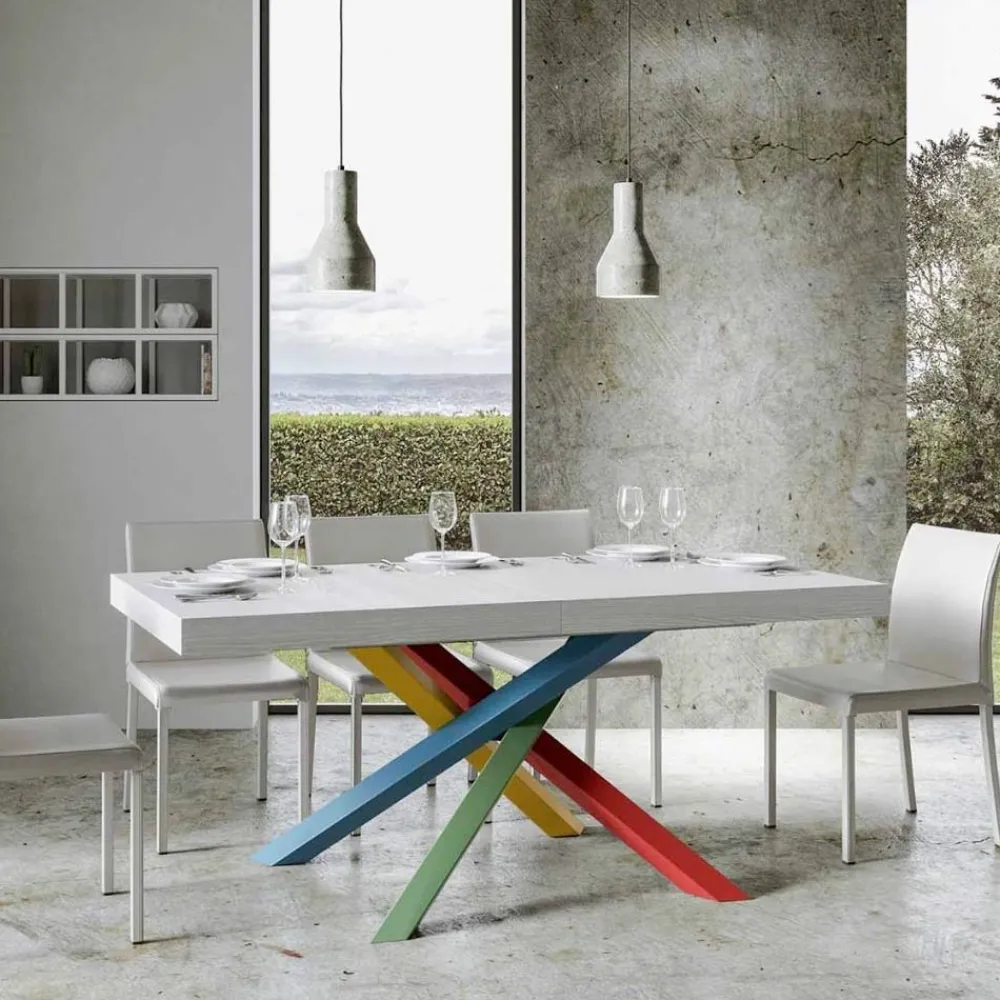 Viadurini Living Ausziehbare Esstische-Ausziehbarer Esstisch bis 440 cm, Holzplatte, hergestellt in Italien – Boan