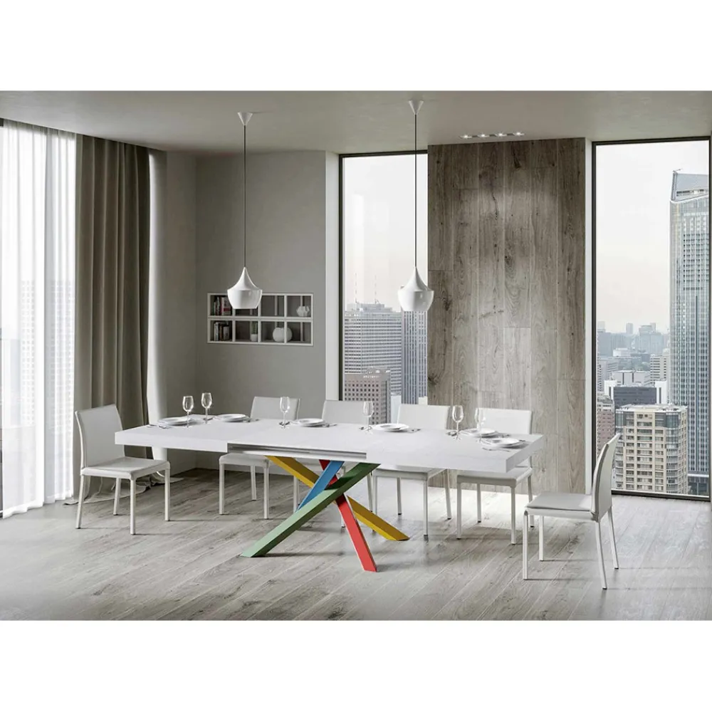 Viadurini Living Ausziehbare Esstische-Ausziehbarer Esstisch bis 440 cm, Holzplatte, hergestellt in Italien – Boan