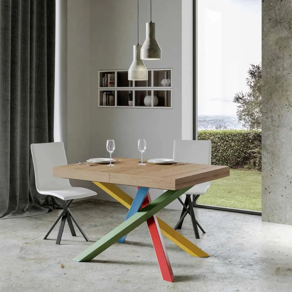 Viadurini Living Ausziehbare Esstische-Ausziehbarer Esstisch bis 440 cm, Holzplatte, hergestellt in Italien – Boan