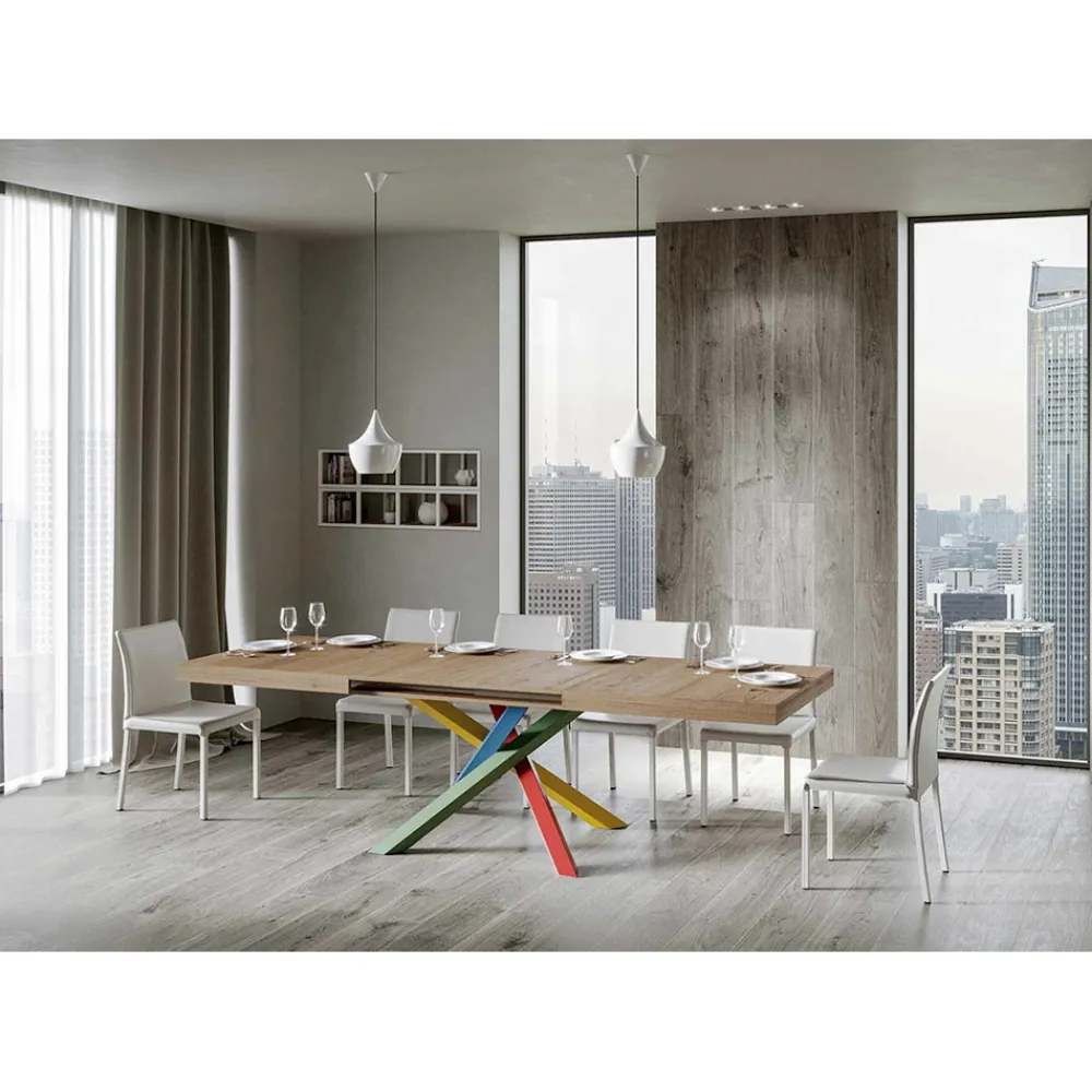 Viadurini Living Ausziehbare Esstische-Ausziehbarer Esstisch bis 440 cm, Holzplatte, hergestellt in Italien – Boan
