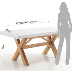 Viadurini Living Ausziehbare Esstische-Ausziehbarer Esstisch bis 360 cm aus Massivholz - Massimo