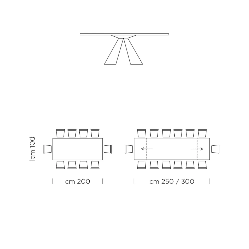 Viadurini Living Ausziehbare Esstische-Ausziehbarer Esstisch bis 300 cm in Fenix Made in Italy – Dalmatiner