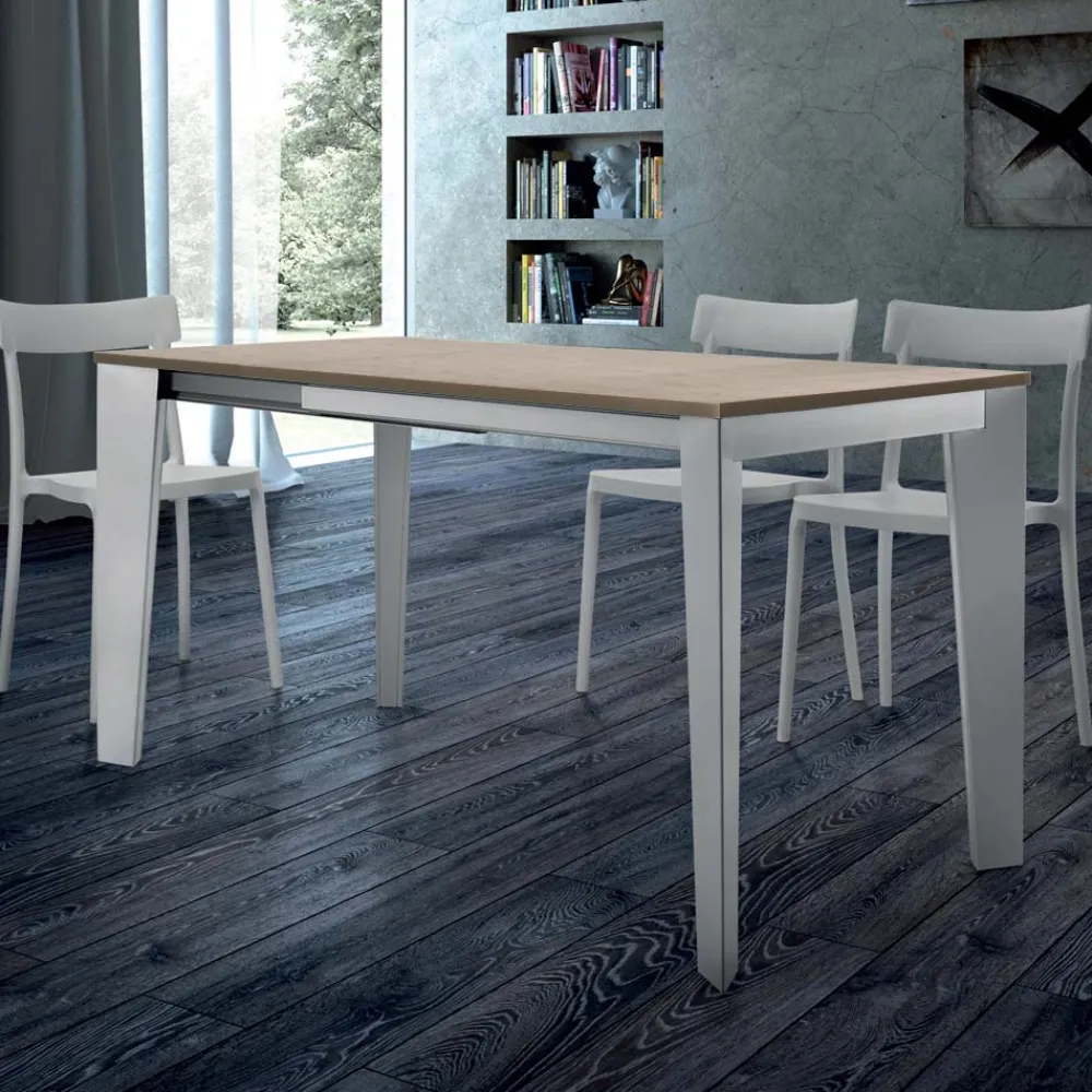 Viadurini Living Ausziehbare Esstische-Ausziehbarer Esstisch bis 310 cm aus Melamin, hergestellt in Italien – Siebzigerjahre