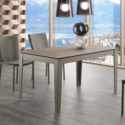 Viadurini Ausziehbare Esstische-Ausziehbarer Esstisch bis 380 cm aus Glaskeramik und Metall Cagliari