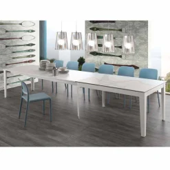 Viadurini Ausziehbare Esstische-Ausziehbarer Esstisch bis 380 cm aus Glaskeramik und Metall Cagliari