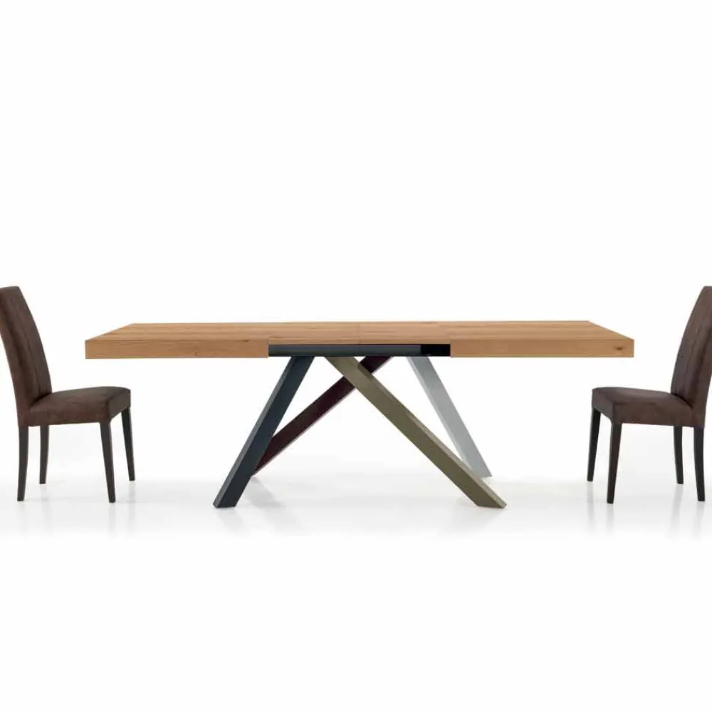 Viadurini Living Ausziehbare Esstische-Ausziehbarer Esstisch bis 450 cm aus Laminat, hergestellt in Italien – Salentino