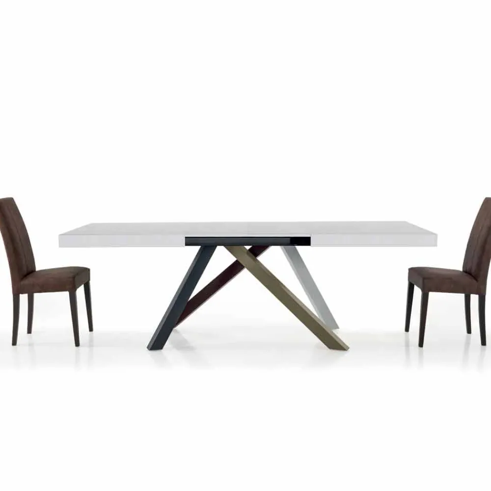 Viadurini Living Ausziehbare Esstische-Ausziehbarer Esstisch bis 450 cm aus Laminat, hergestellt in Italien – Salentino