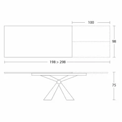 Viadurini Living Ausziehbare Esstische-Ausziehbarer Esstisch Bis zu 298 cm aus Keramik Made in Italy - Anaconda