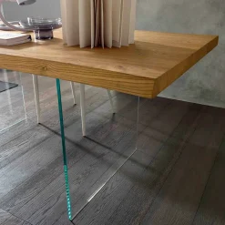 Viadurini Living Ausziehbare Esstische-Ausziehbarer Esstisch Bis zu 280 cm aus Holz und Glas Made in Italy - Focus