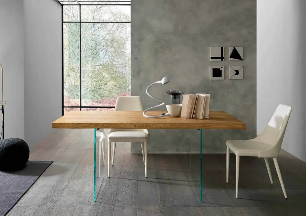 Viadurini Living Ausziehbare Esstische-Ausziehbarer Esstisch Bis zu 280 cm aus Holz und Glas Made in Italy - Focus