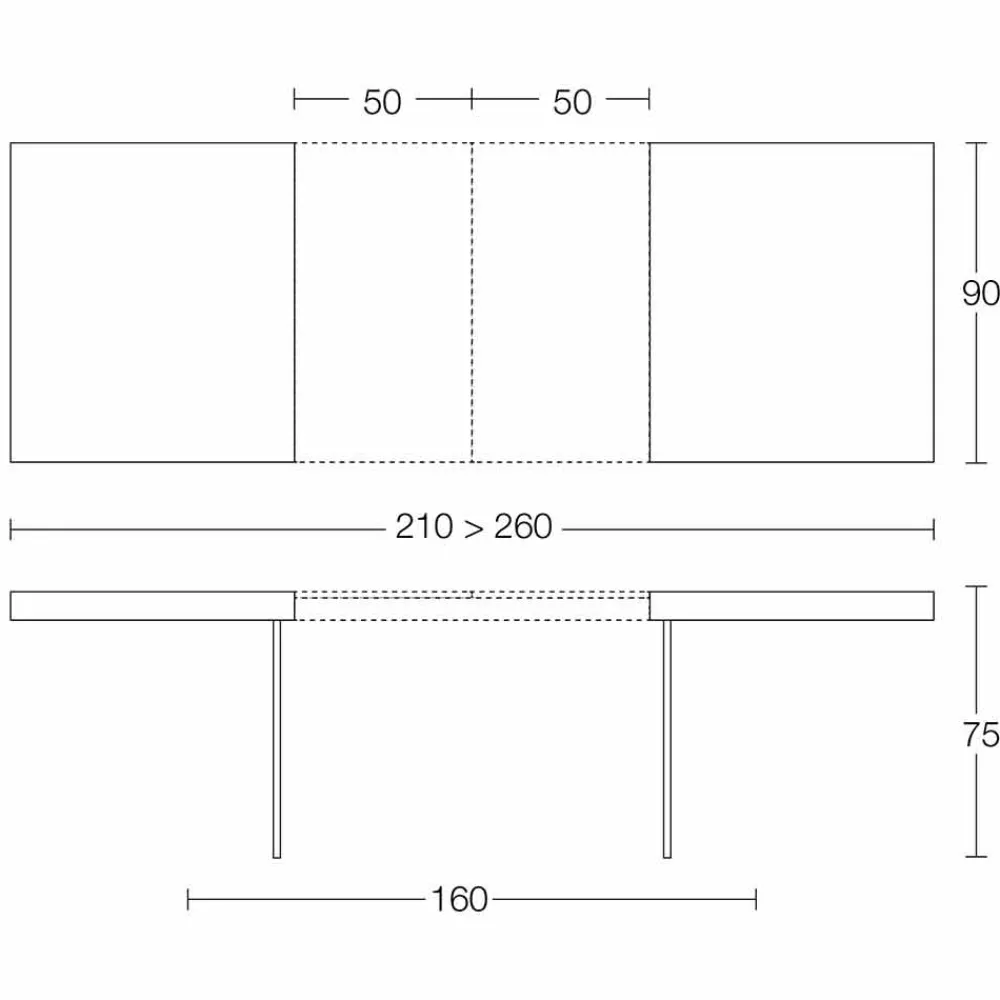 Viadurini Living Ausziehbare Esstische-Ausziehbarer Esstisch Bis zu 280 cm aus Holz und Glas Made in Italy - Focus