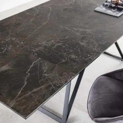 Viadurini Living Ausziehbare Esstische-Ausziehbarer Esstisch Bis zu 240 cm aus Keramikglas und Stahl - Bortolo