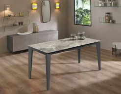 Viadurini Living Ausziehbare Esstische-Ausziehbarer Esstisch Bis zu 170 cm in modernem Metall und Keramik - Syrta