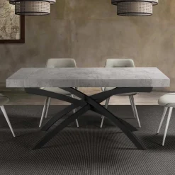 Viadurini Living Ausziehbare Esstische-Ausziehbarer Esstisch Bis zu 260 cm aus Melaminholz und Metall - Lukas