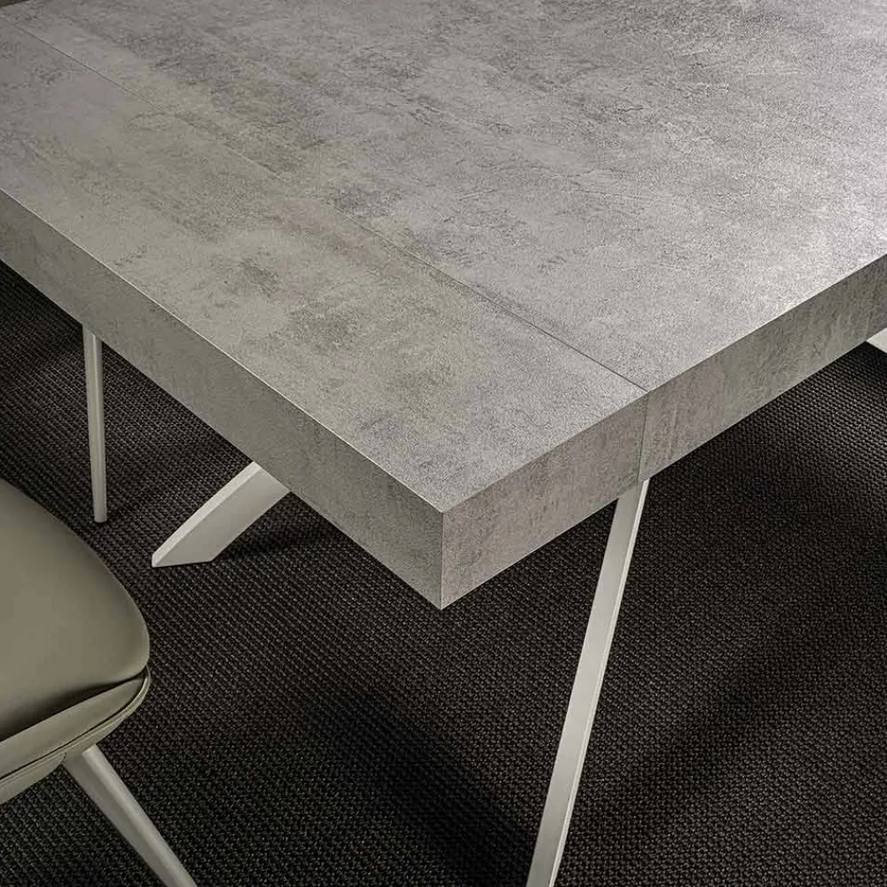 Viadurini Living Ausziehbare Esstische-Ausziehbarer Esstisch Bis zu 260 cm aus Melaminholz und Metall - Lukas
