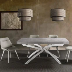 Viadurini Living Ausziehbare Esstische-Ausziehbarer Esstisch Bis zu 260 cm aus Melaminholz und Metall - Lukas