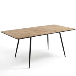 Viadurini Living Ausziehbare Esstische-Ausziehbarer Esstisch Bis zu 160 cm aus Mdf und schwarzem Metall - Crumiro