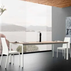 Viadurini Living Ausziehbare Esstische-Ausziehbarer Esstisch Bis zu 230 cm aus Melamin Made in Italy - Platin