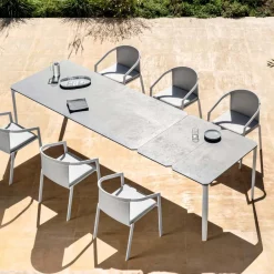 Viadurini in the Garden Gartentische Aus Aluminium-Ausziehbarer Esstisch im Freien 318 cm aus Aluminium und Steinzeug - Filomena