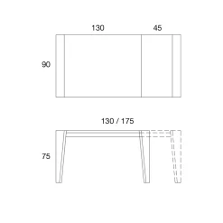 Viadurini Living Ausziehbare Esstische-Ausziehbarer Esstisch in Holzfurnier Verschiedene Ausführungen - Gerry